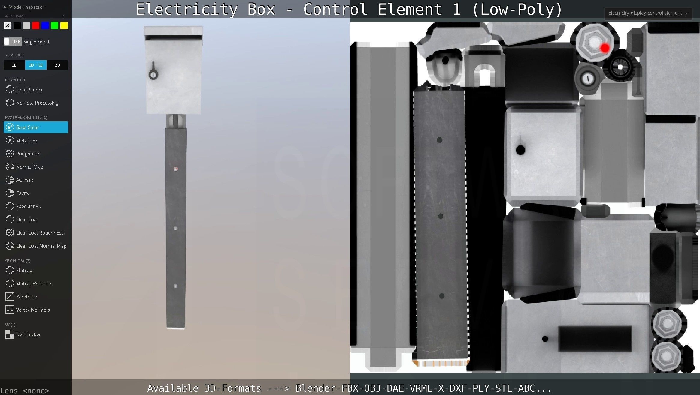 Electricity Box - Control Element 1 Low-Poly Version Low-poly 3D model_56