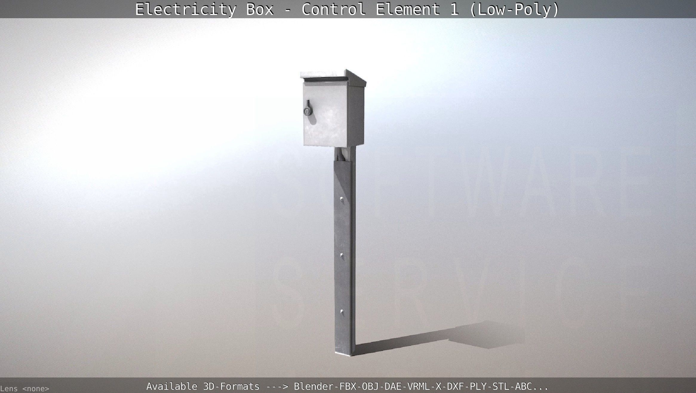Electricity Box - Control Element 1 Low-Poly Version Low-poly 3D model_41