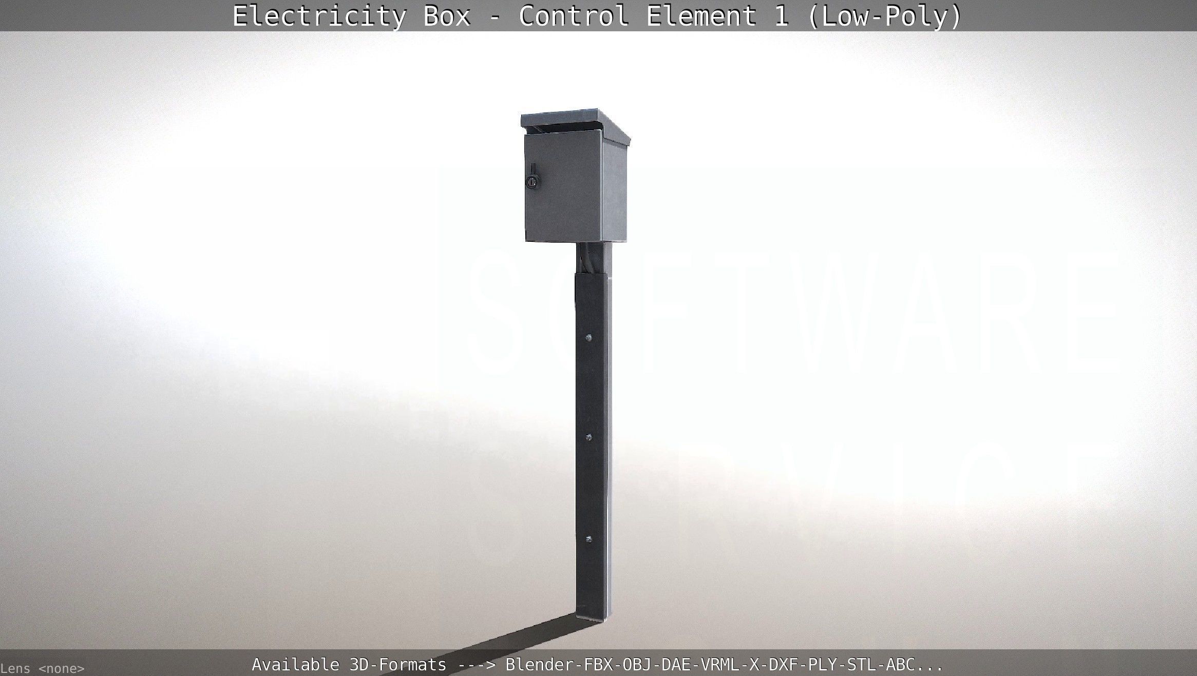 Electricity Box - Control Element 1 Low-Poly Version Low-poly 3D model_43
