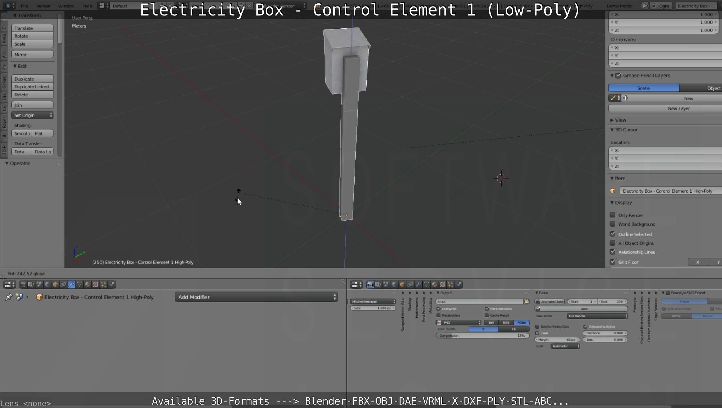 Electricity Box - Control Element 1 Low-Poly Version Low-poly 3D model_112