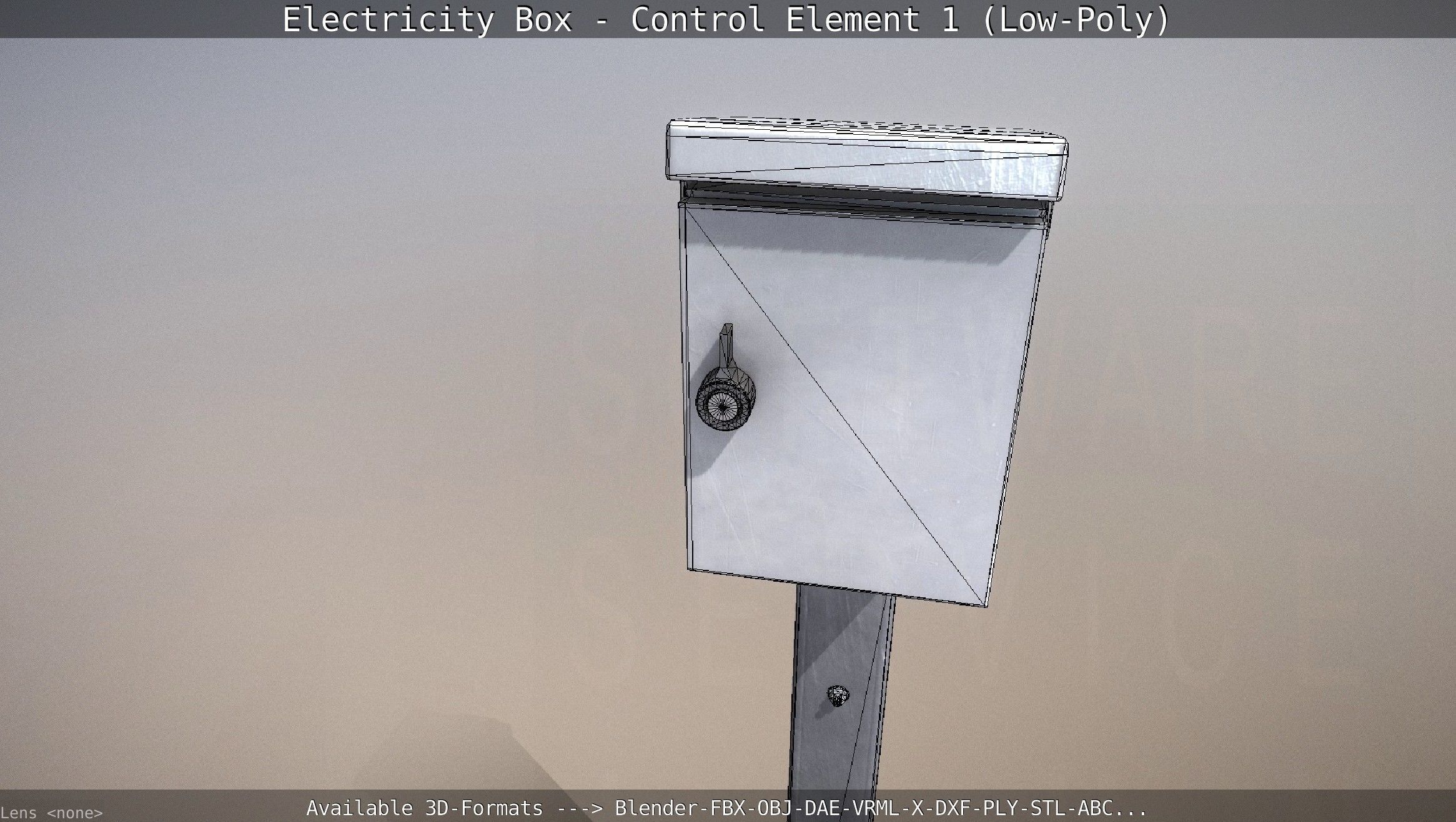 Electricity Box - Control Element 1 Low-Poly Version Low-poly 3D model_23