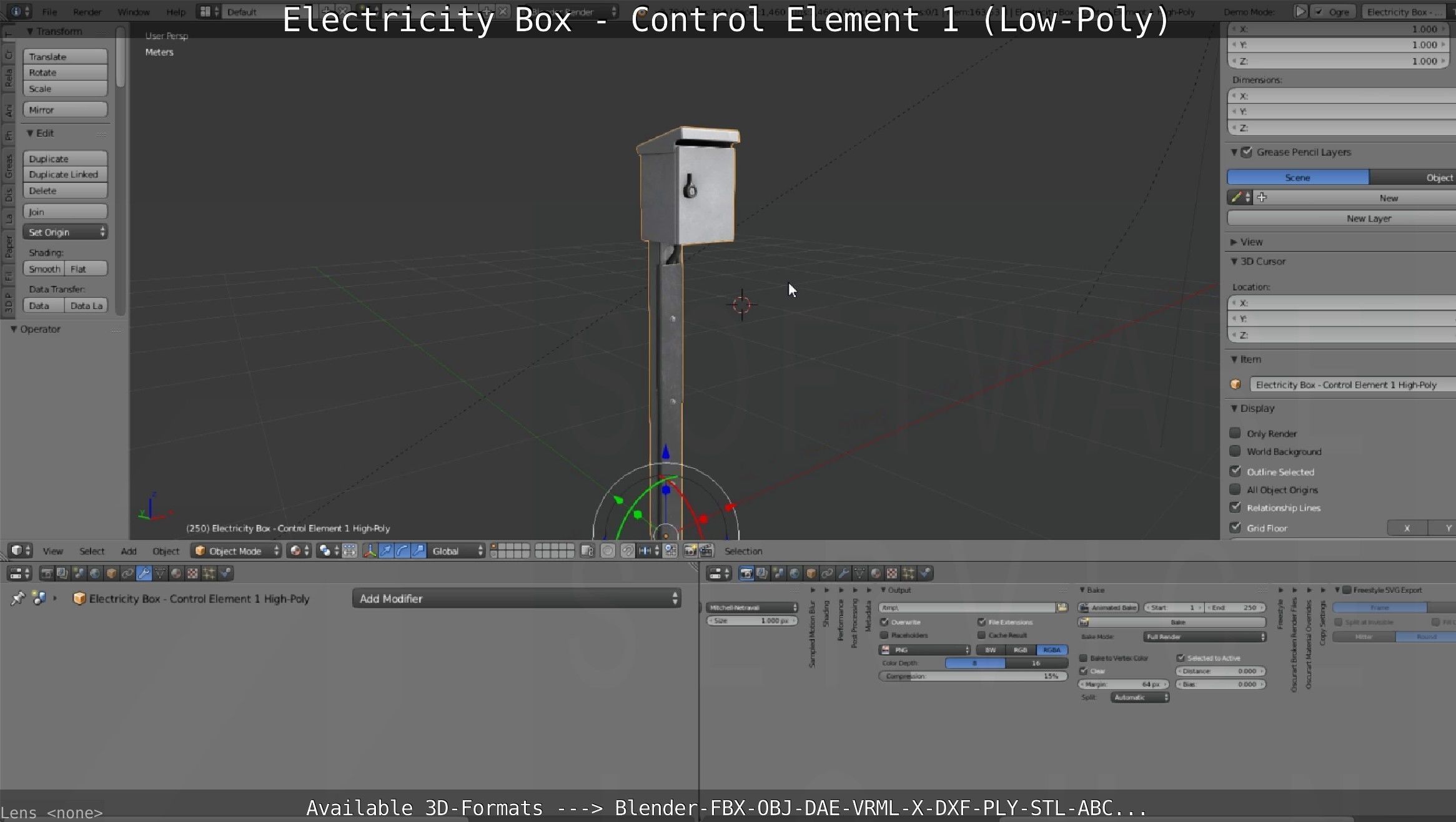 Electricity Box - Control Element 1 Low-Poly Version Low-poly 3D model_109
