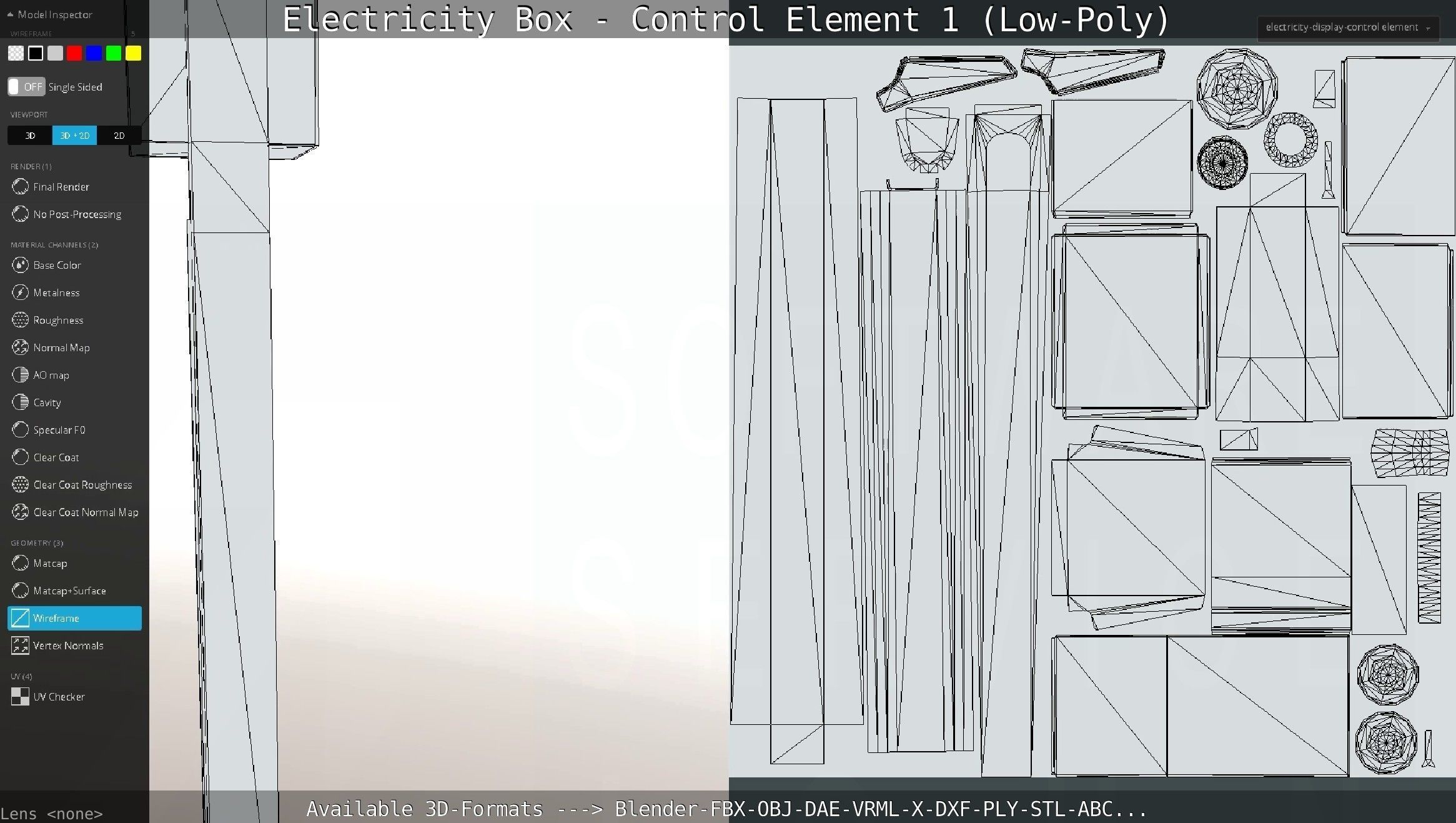 Electricity Box - Control Element 1 Low-Poly Version Low-poly 3D model_87