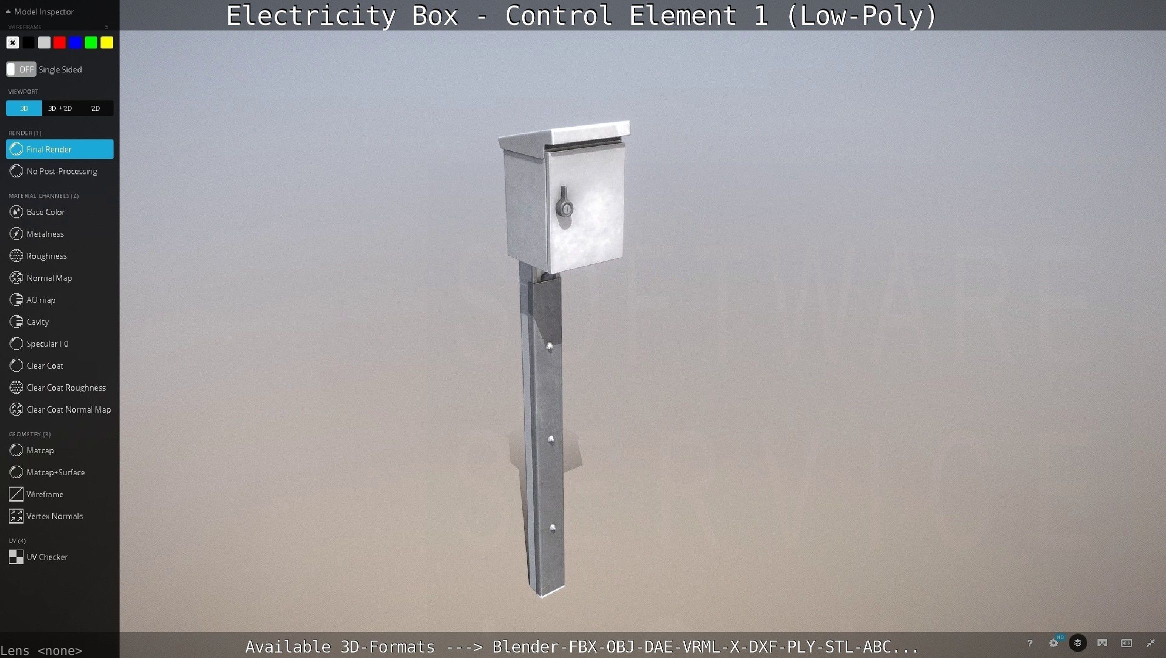 Electricity Box - Control Element 1 Low-Poly Version Low-poly 3D model_51