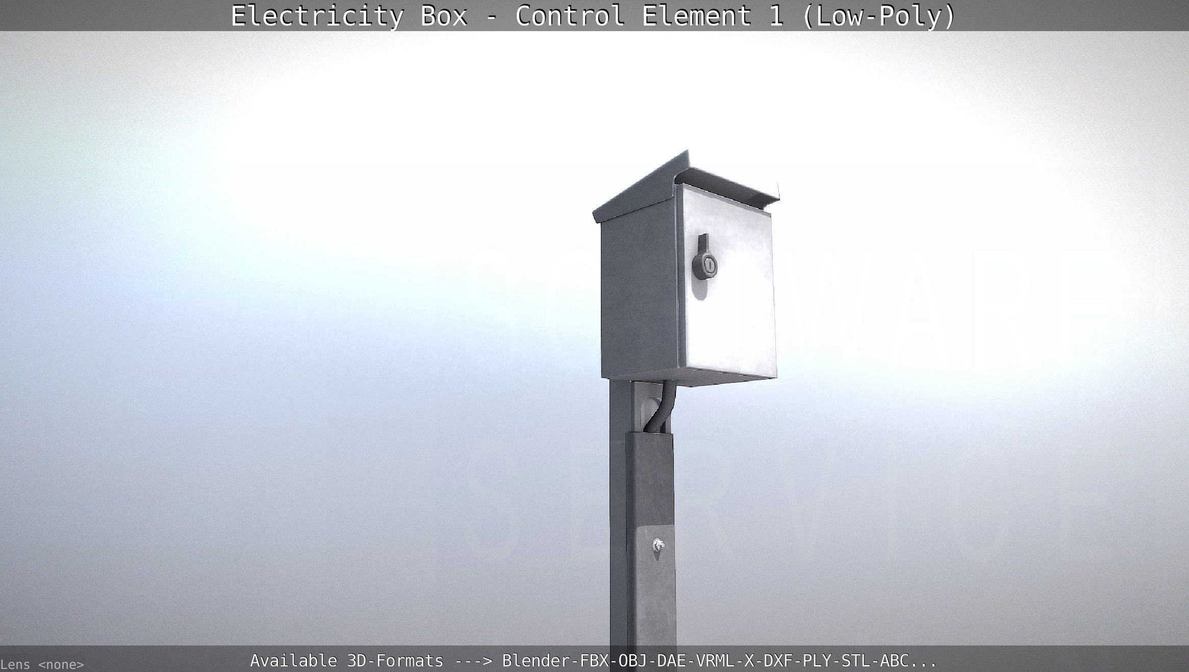 Electricity Box - Control Element 1 Low-Poly Version Low-poly 3D model_3