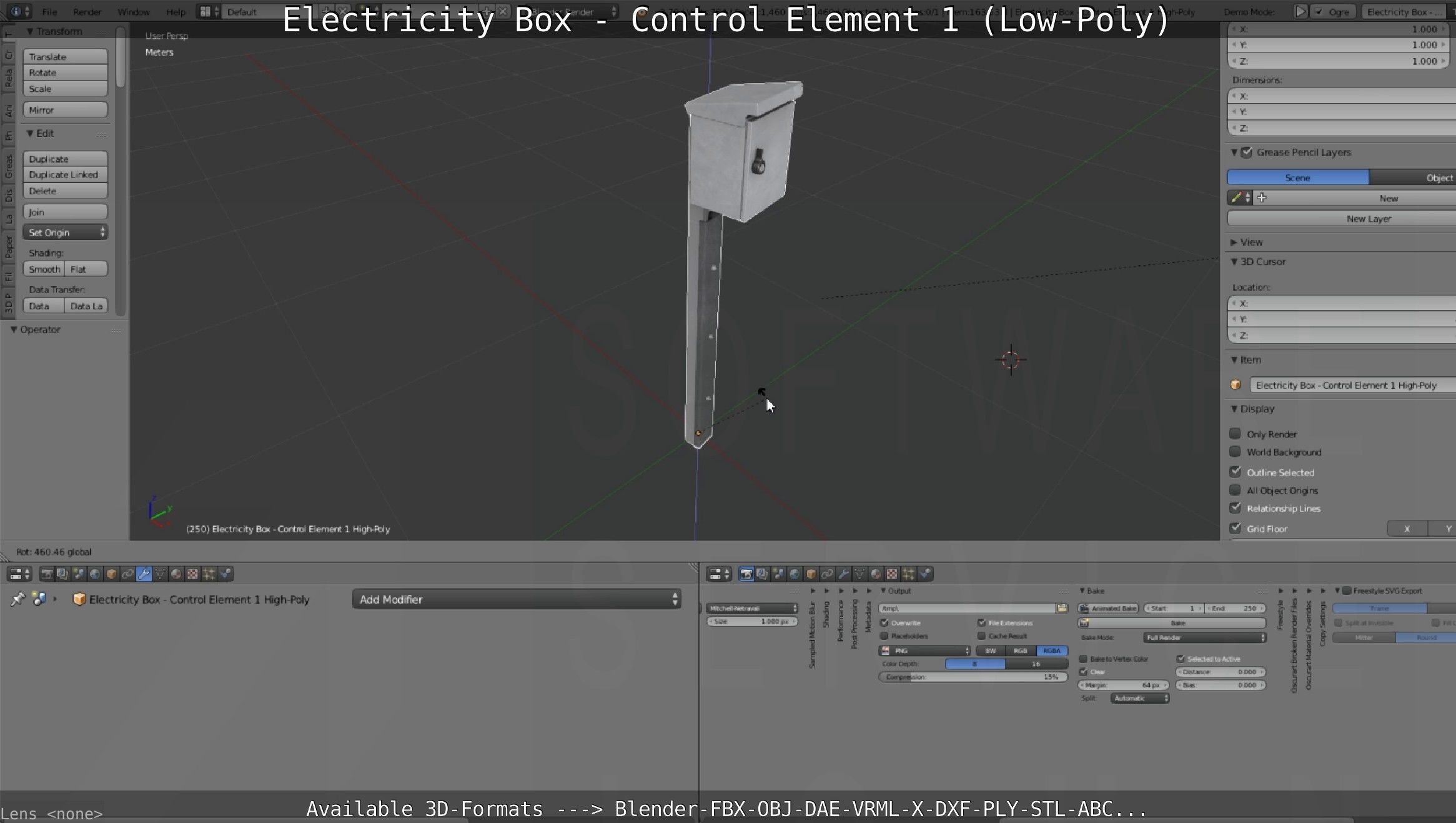 Electricity Box - Control Element 1 Low-Poly Version Low-poly 3D model_113