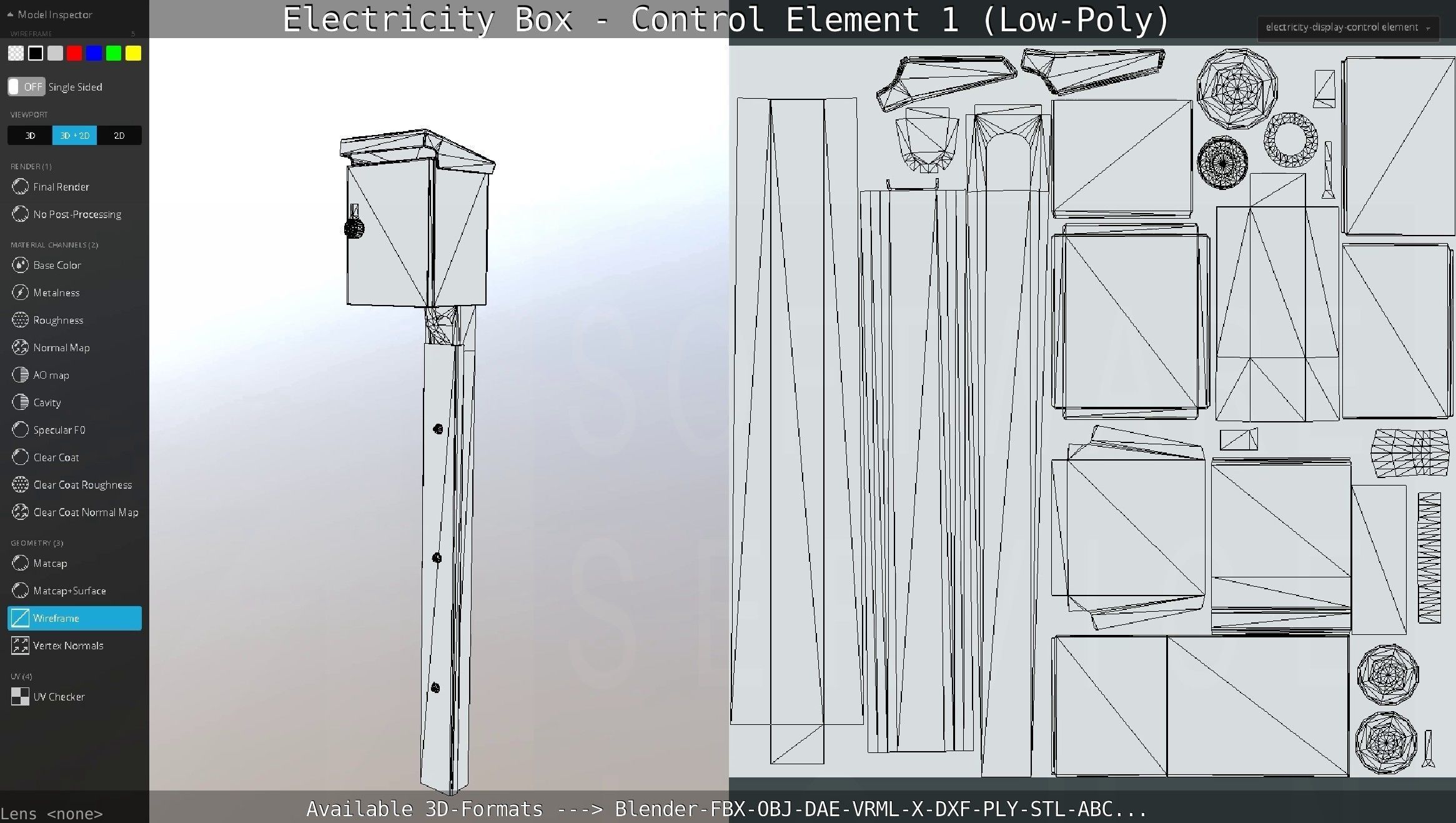 Electricity Box - Control Element 1 Low-Poly Version Low-poly 3D model_85