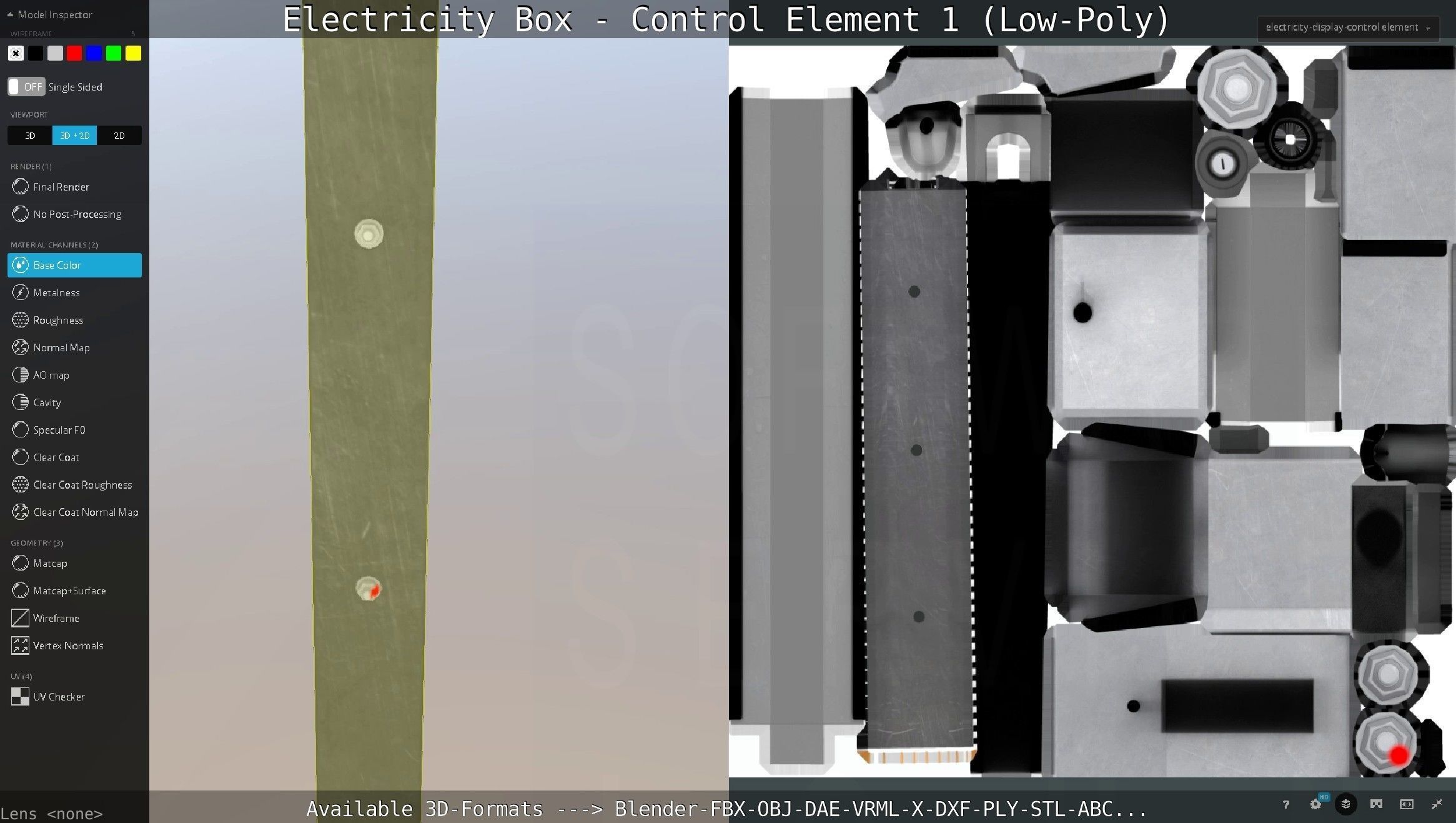 Electricity Box - Control Element 1 Low-Poly Version Low-poly 3D model_61