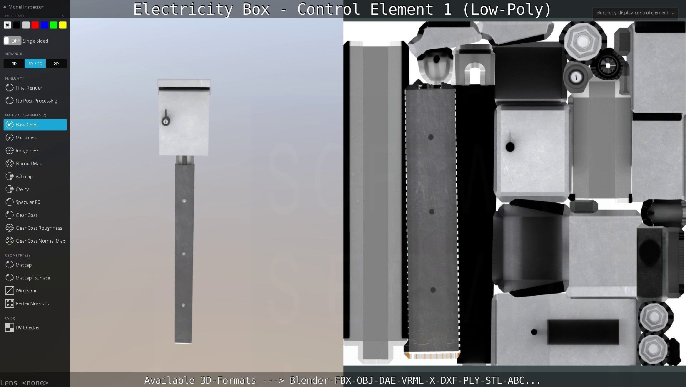 Electricity Box - Control Element 1 Low-Poly Version Low-poly 3D model_63