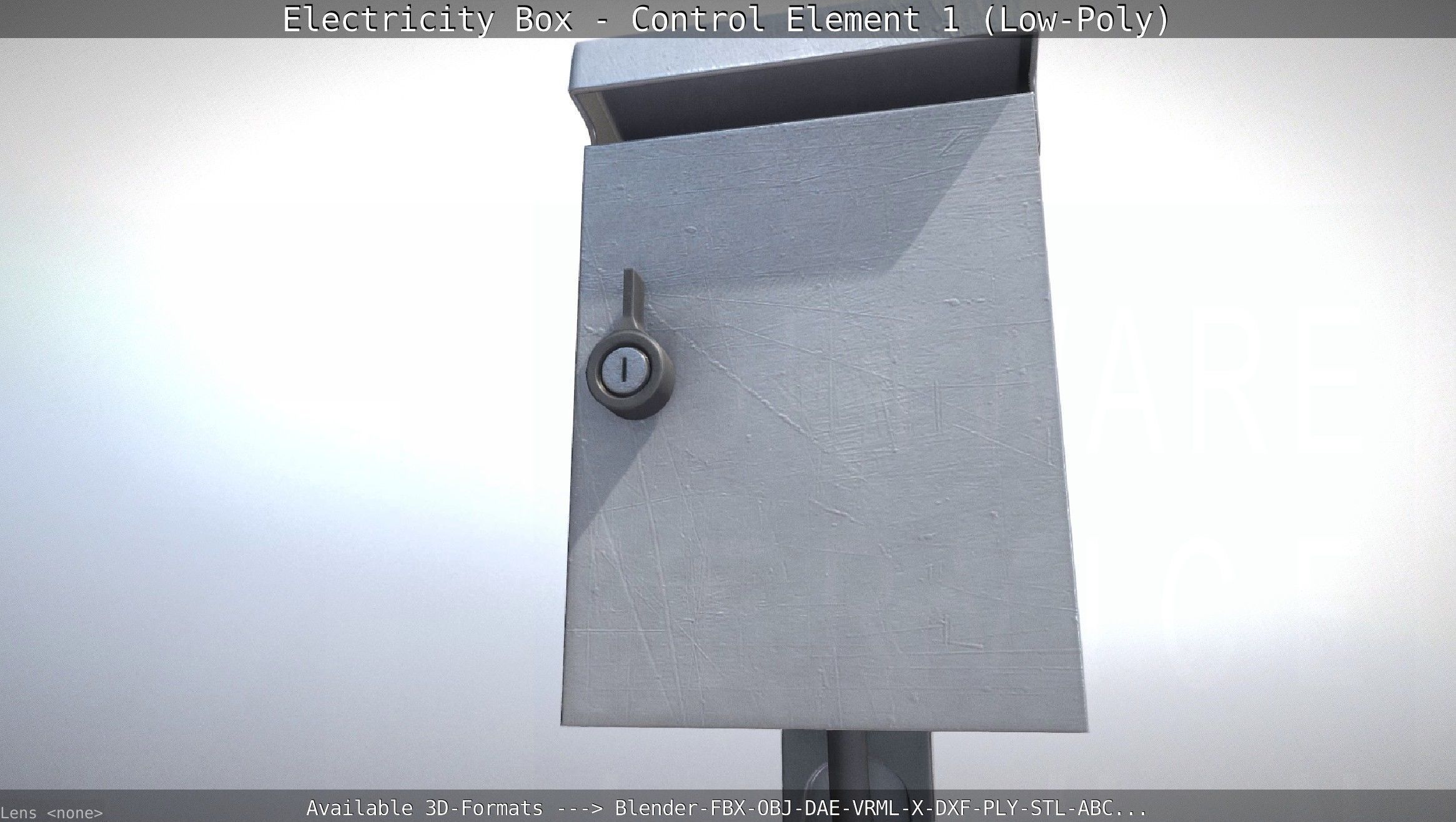 Electricity Box - Control Element 1 Low-Poly Version Low-poly 3D model_8