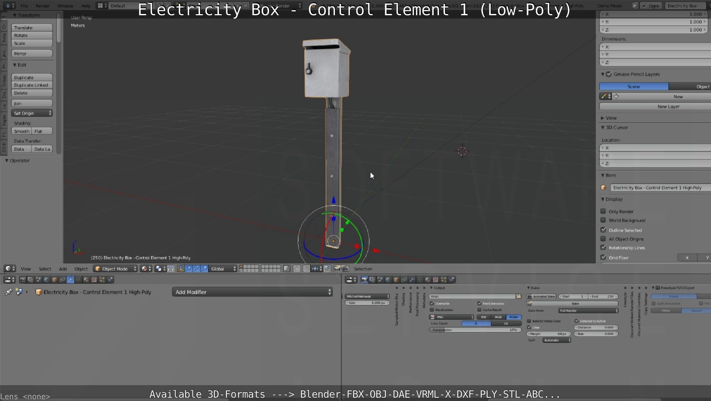 Electricity Box - Control Element 1 Low-Poly Version Low-poly 3D model_114