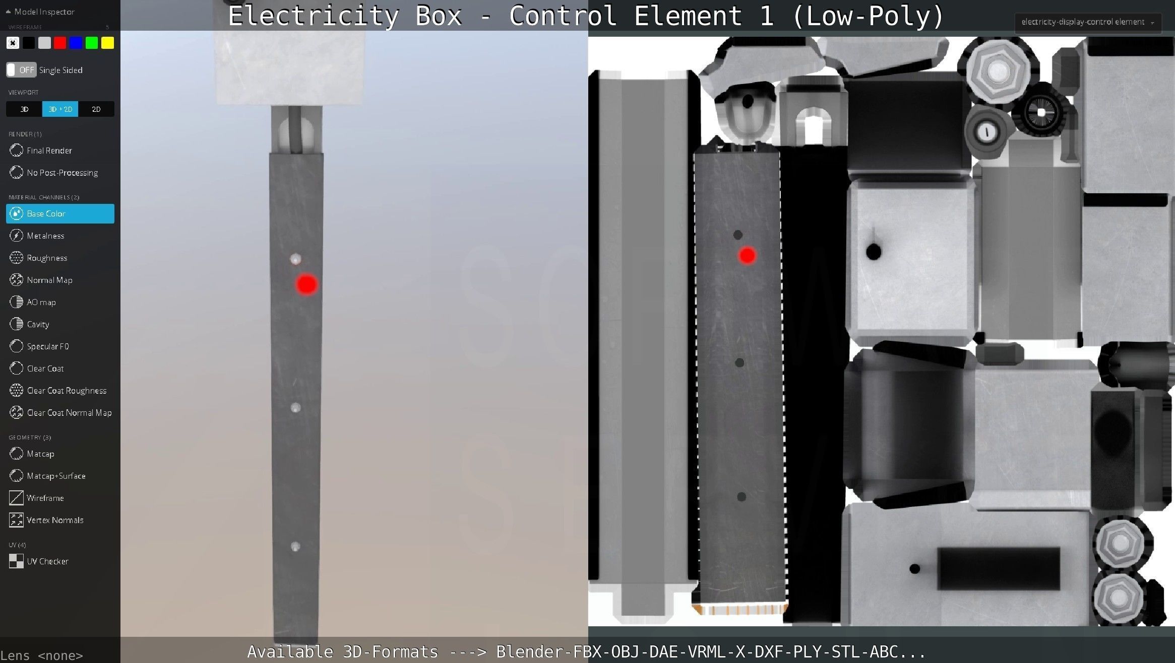 Electricity Box - Control Element 1 Low-Poly Version Low-poly 3D model_57