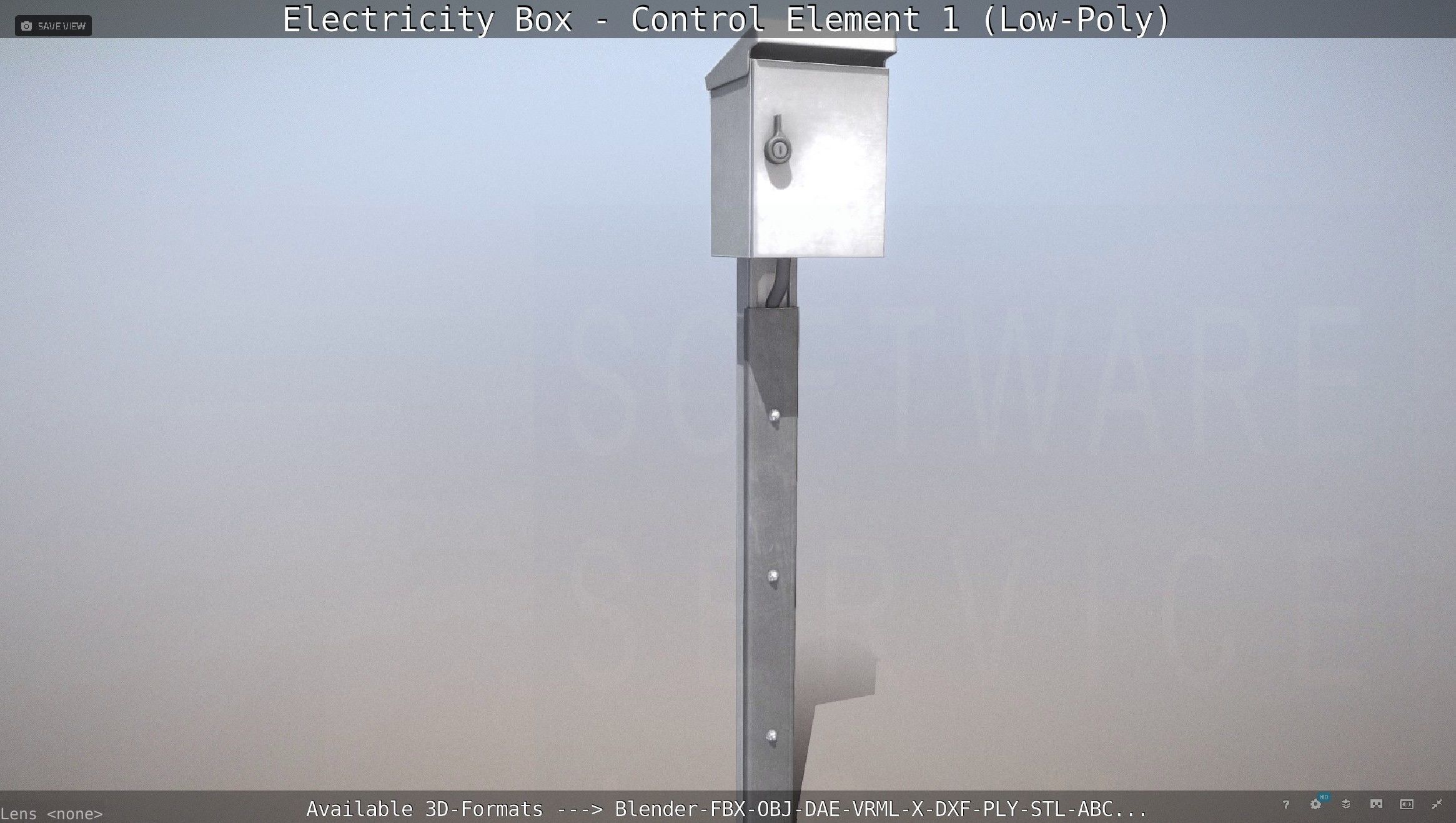 Electricity Box - Control Element 1 Low-Poly Version Low-poly 3D model_46