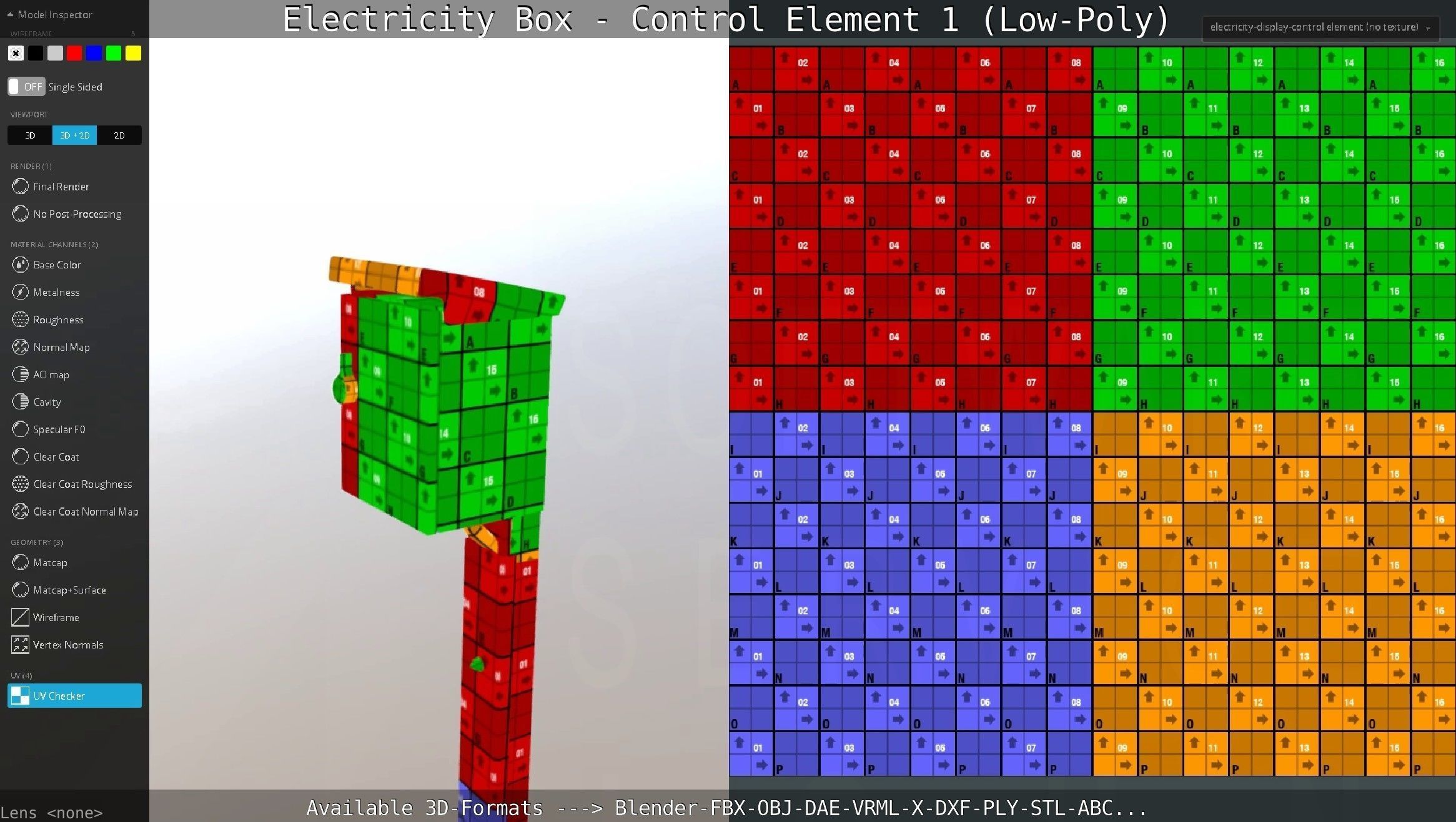 Electricity Box - Control Element 1 Low-Poly Version Low-poly 3D model_91