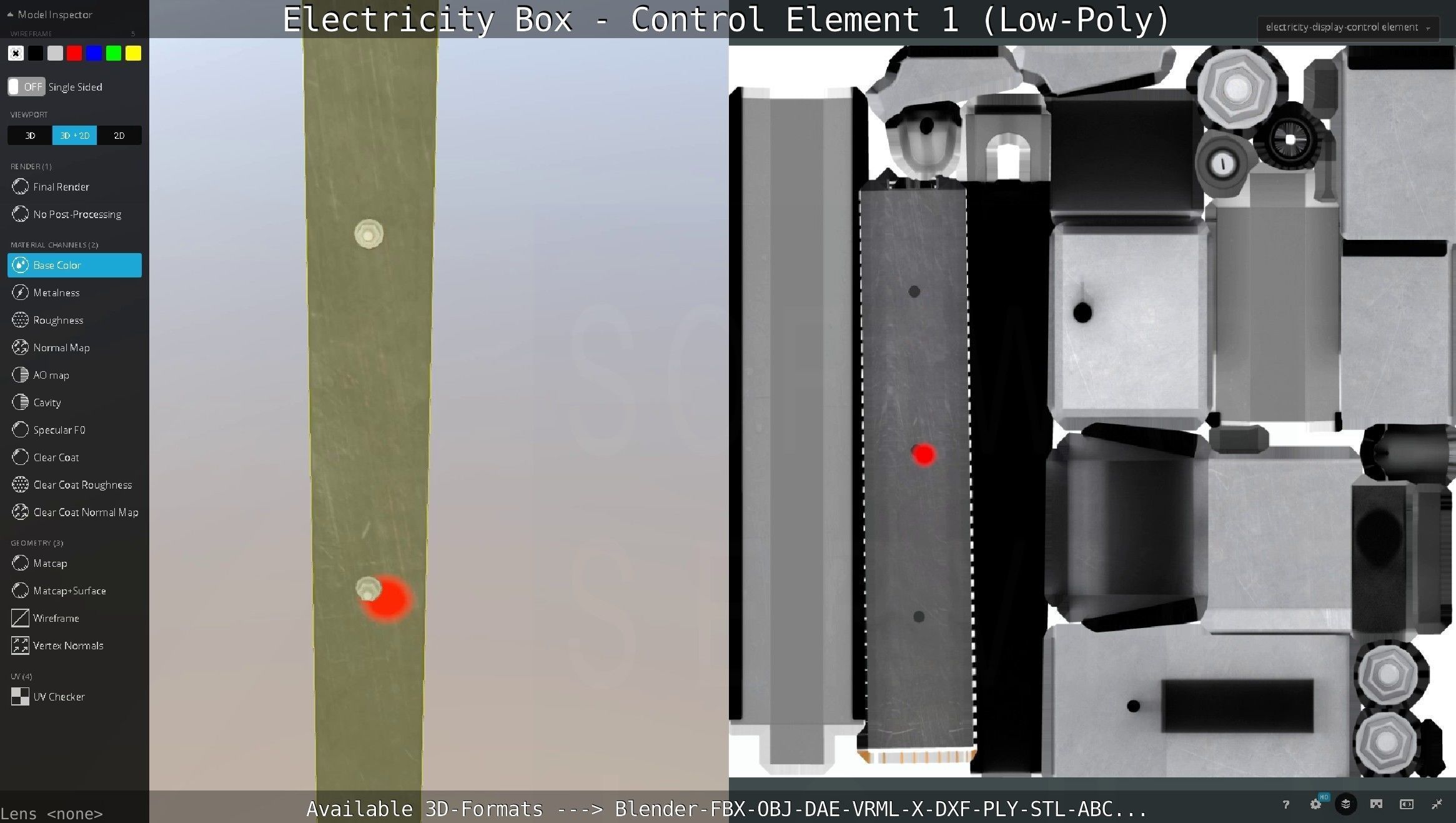 Electricity Box - Control Element 1 Low-Poly Version Low-poly 3D model_60