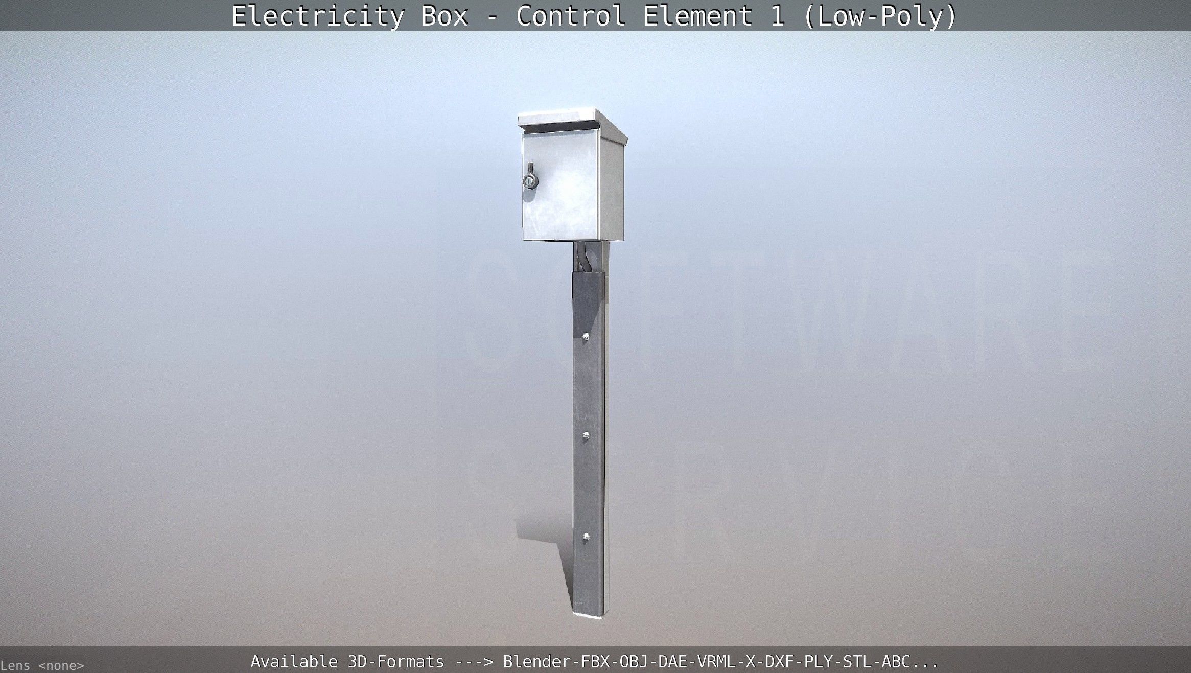 Electricity Box - Control Element 1 Low-Poly Version Low-poly 3D model_42
