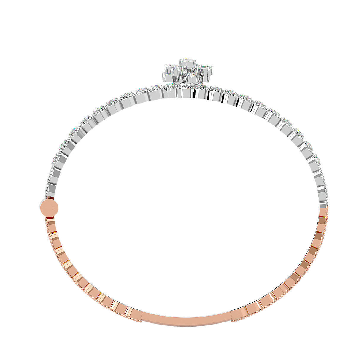 Blooming Flower Diamond Bracelet 3dm stl render detail 3D print model_12