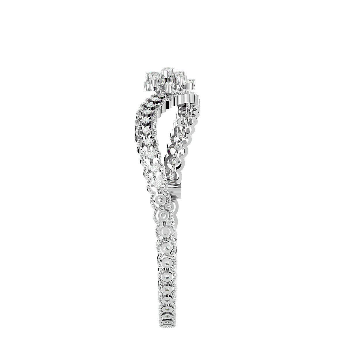 Blooming Flower Diamond Bracelet 3dm stl render detail 3D print model_4