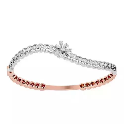Blooming Flower Diamond Bracelet 3dm stl render detail 3D print model