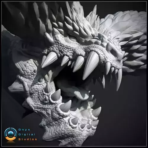 3D Printable Monster hunter head - Nergigante 3D print model