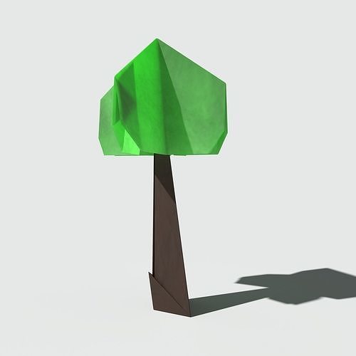 Origami Tree Low-poly 3D model