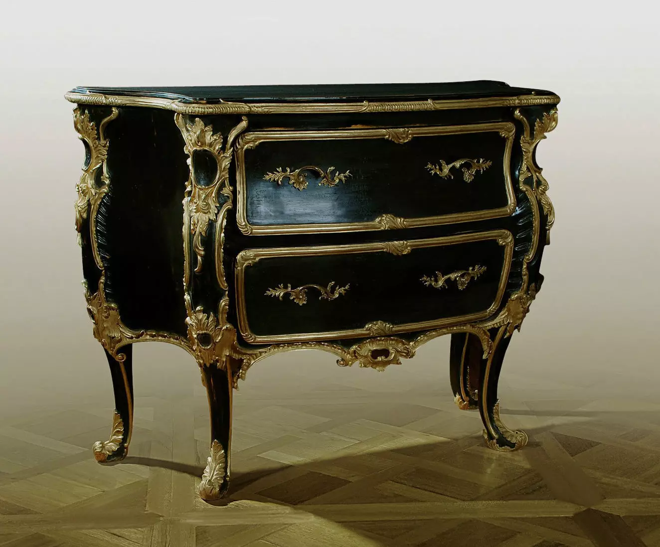 Classic side table 3D model_0