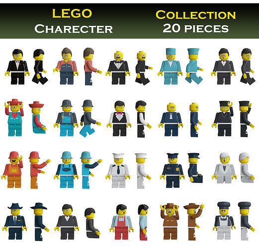 lego characters for game 3d model Low-poly 3D model