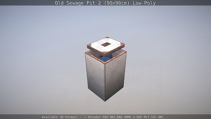 Old Sewage Pit 2 90x90cm Low-Poly  Low-poly 3D model