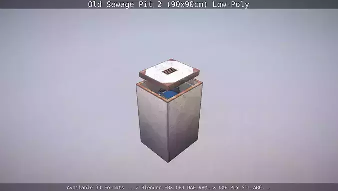 Old Sewage Pit 2 90x90cm Low-Poly  Low-poly 3D model
