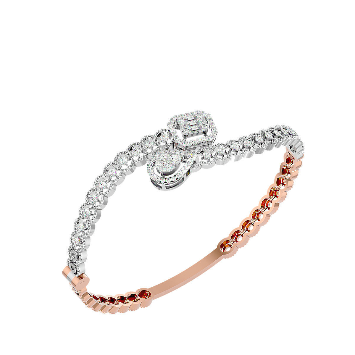 Diamond Bracelet 3dm stl render detail 3D print model 3D print model_5