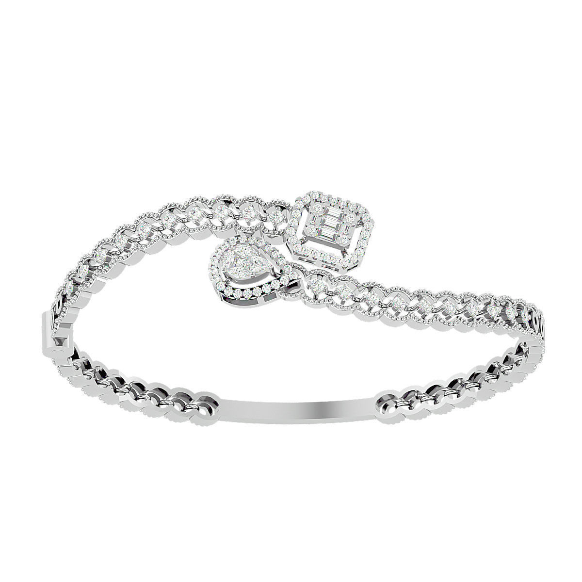 Diamond Bracelet 3dm stl render detail 3D print model 3D print model_11