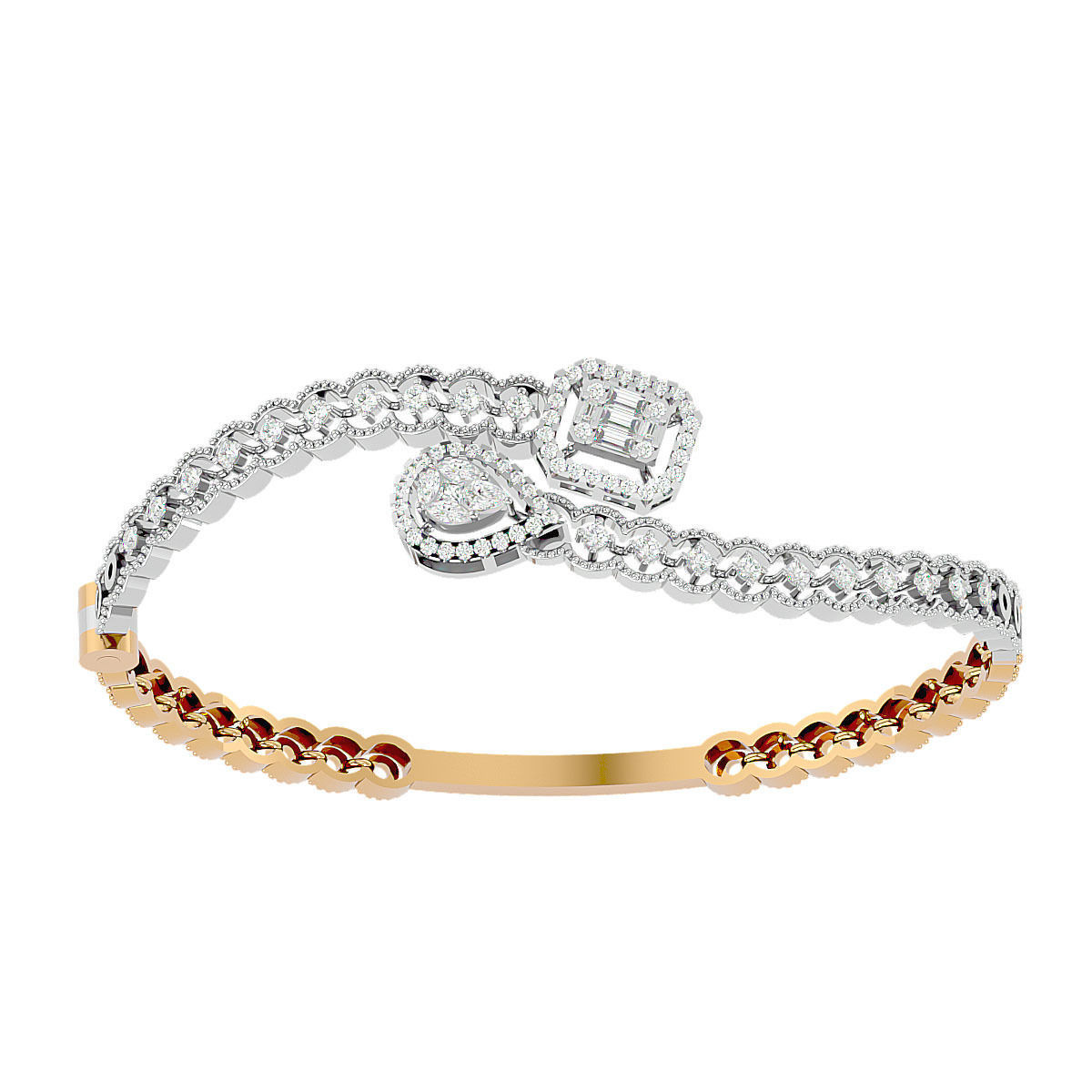 Diamond Bracelet 3dm stl render detail 3D print model 3D print model_13