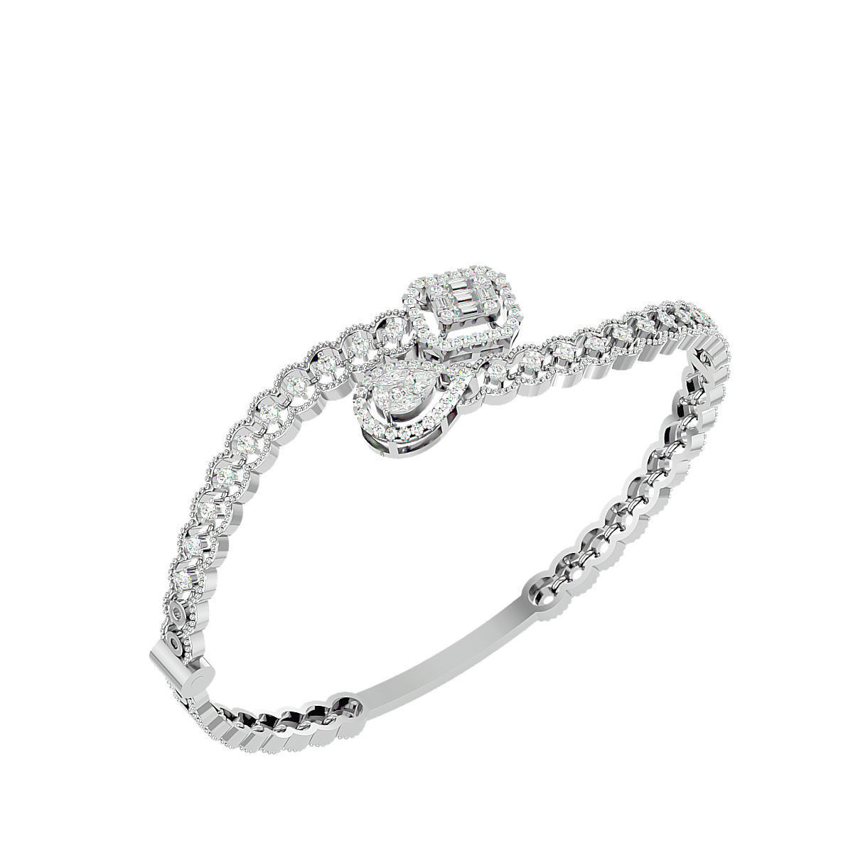 Diamond Bracelet 3dm stl render detail 3D print model 3D print model_4