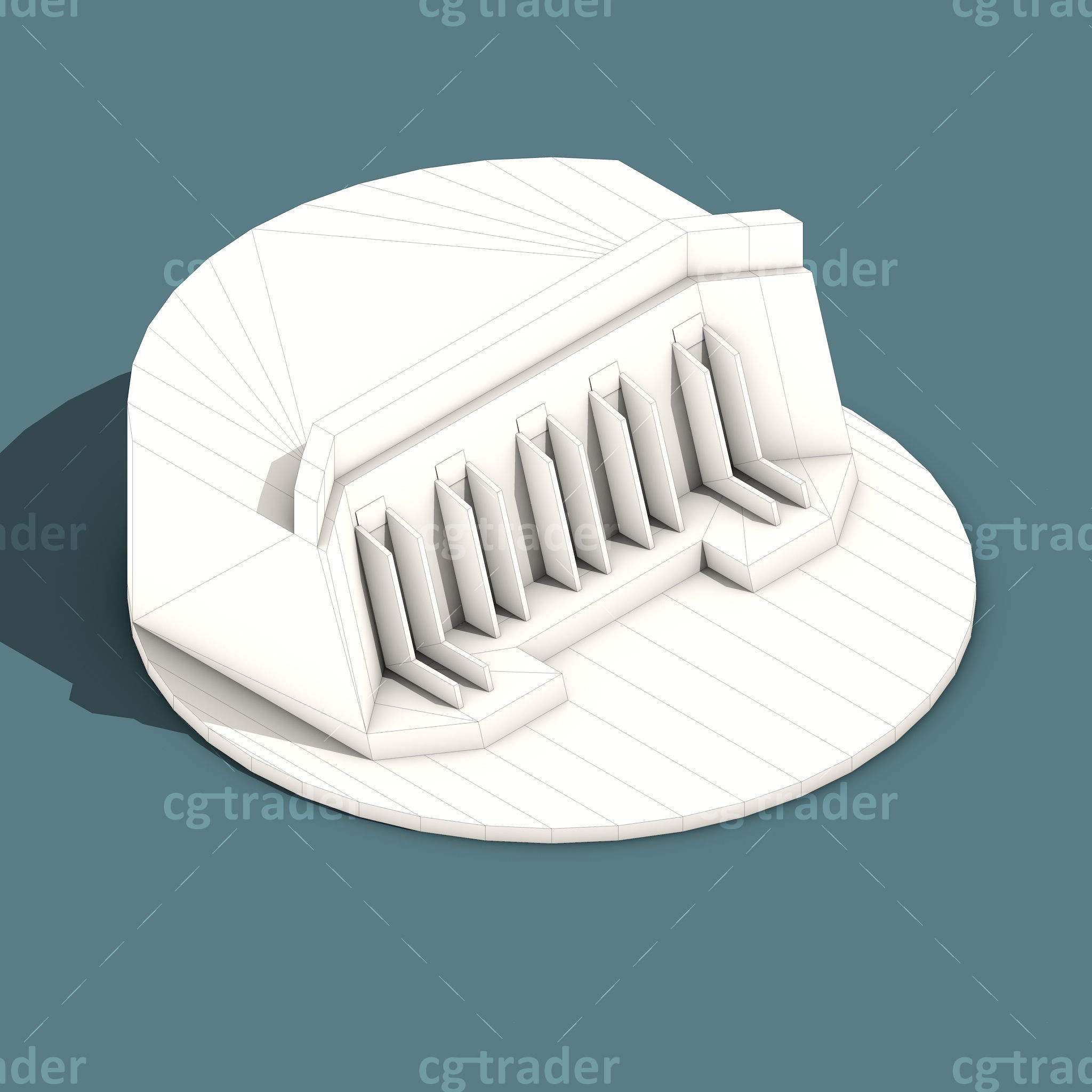 Low Poly Green Energy Isometric Low-poly 3D model_5