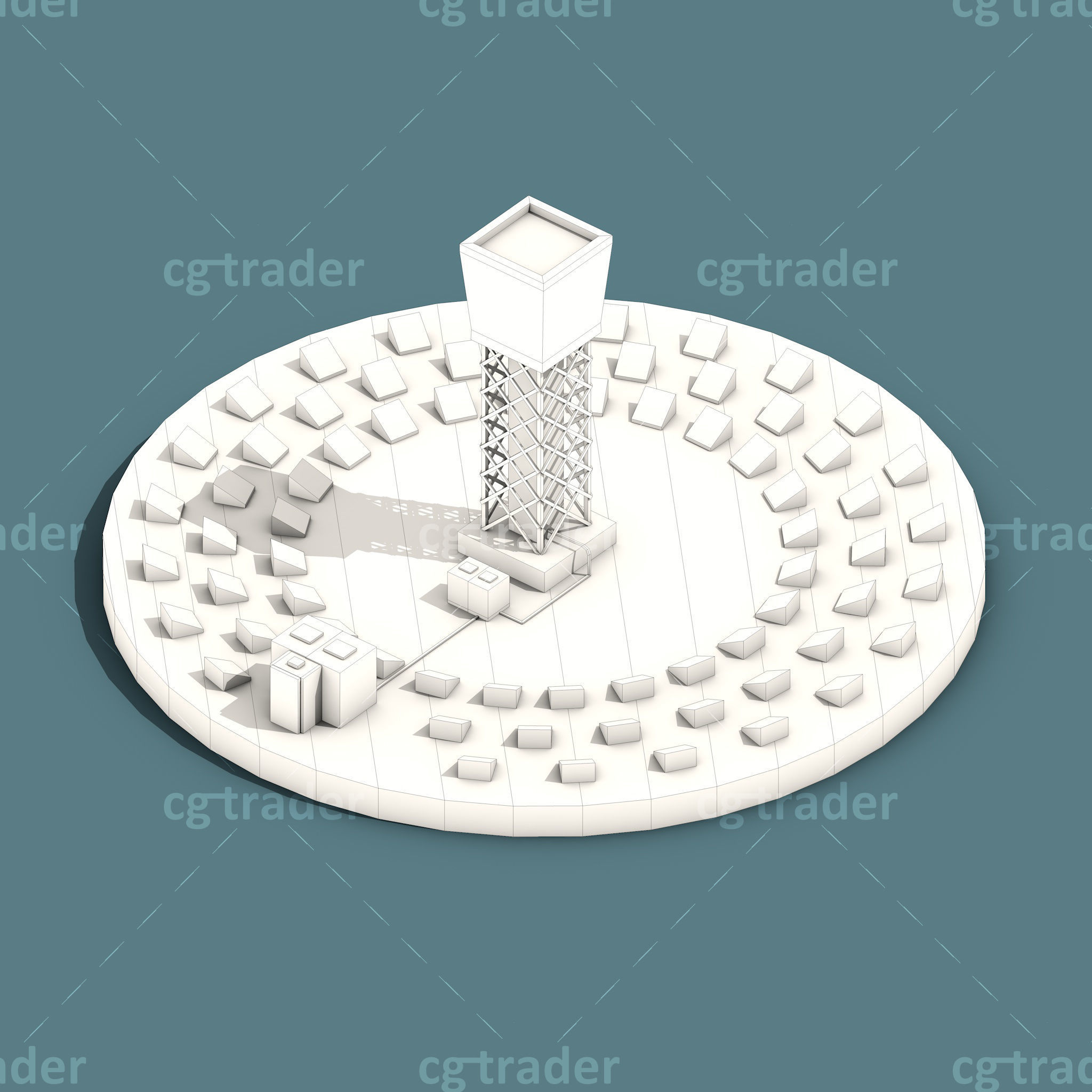 Low Poly Green Energy Isometric Low-poly 3D model_9