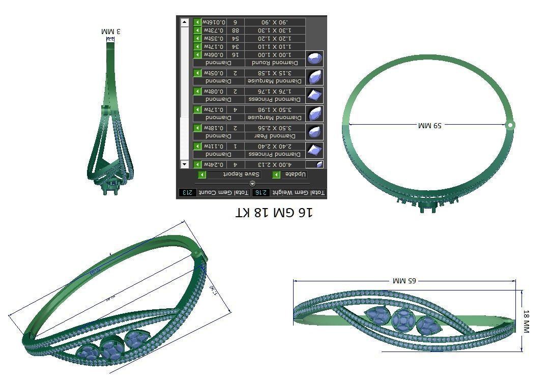 Women Diamond bracelets 3dm stl render detail 3D print model 3D print model_1