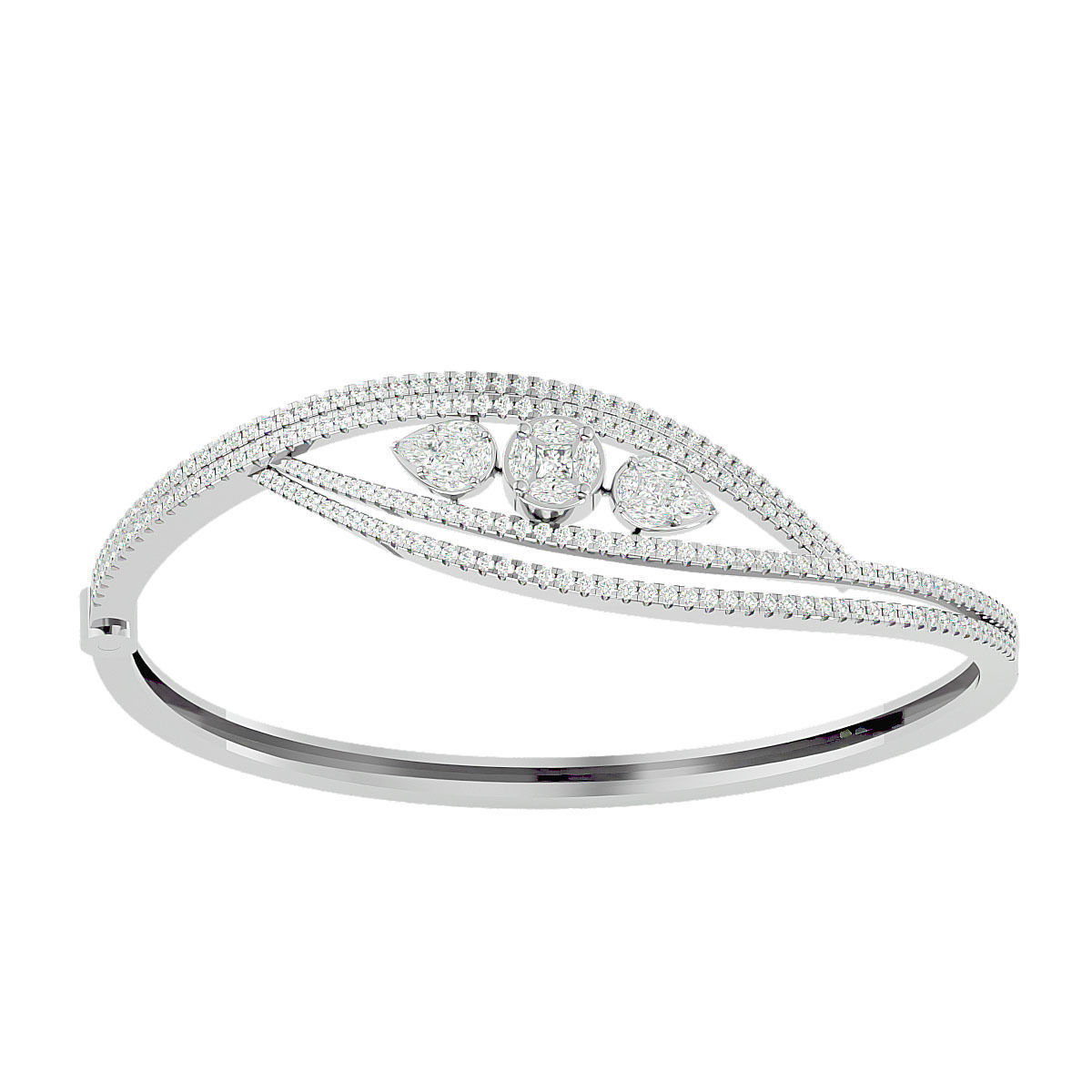 Women Diamond bracelets 3dm stl render detail 3D print model 3D print model_7