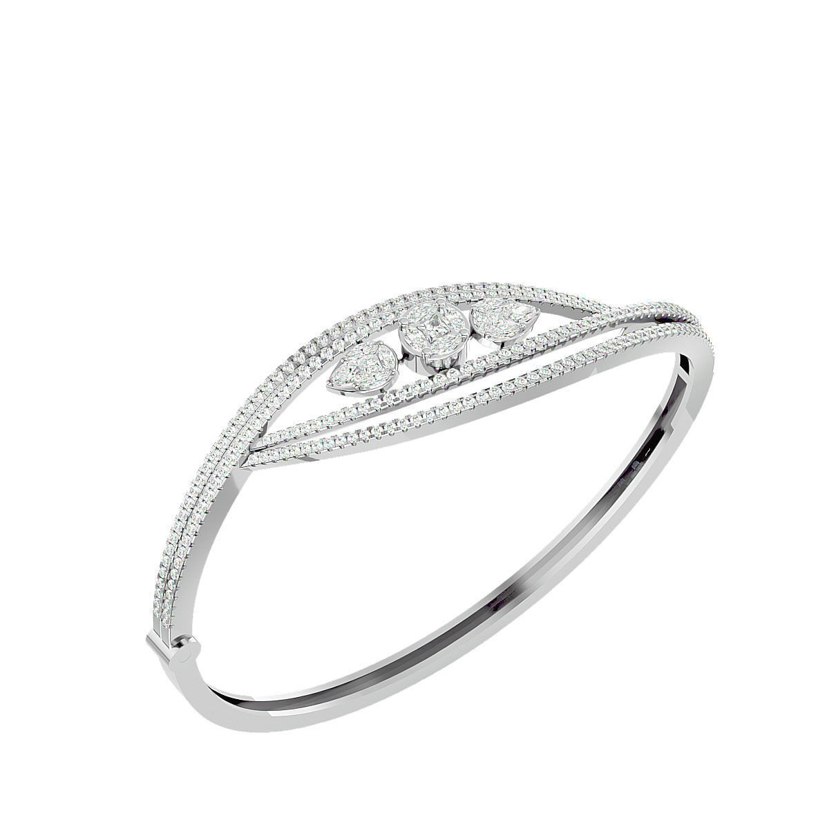 Women Diamond bracelets 3dm stl render detail 3D print model 3D print model_12