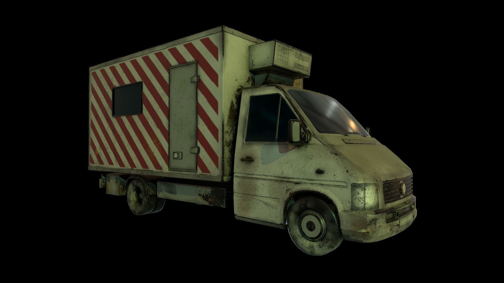 PBR Cargo Truck Low-poly 3D model_7