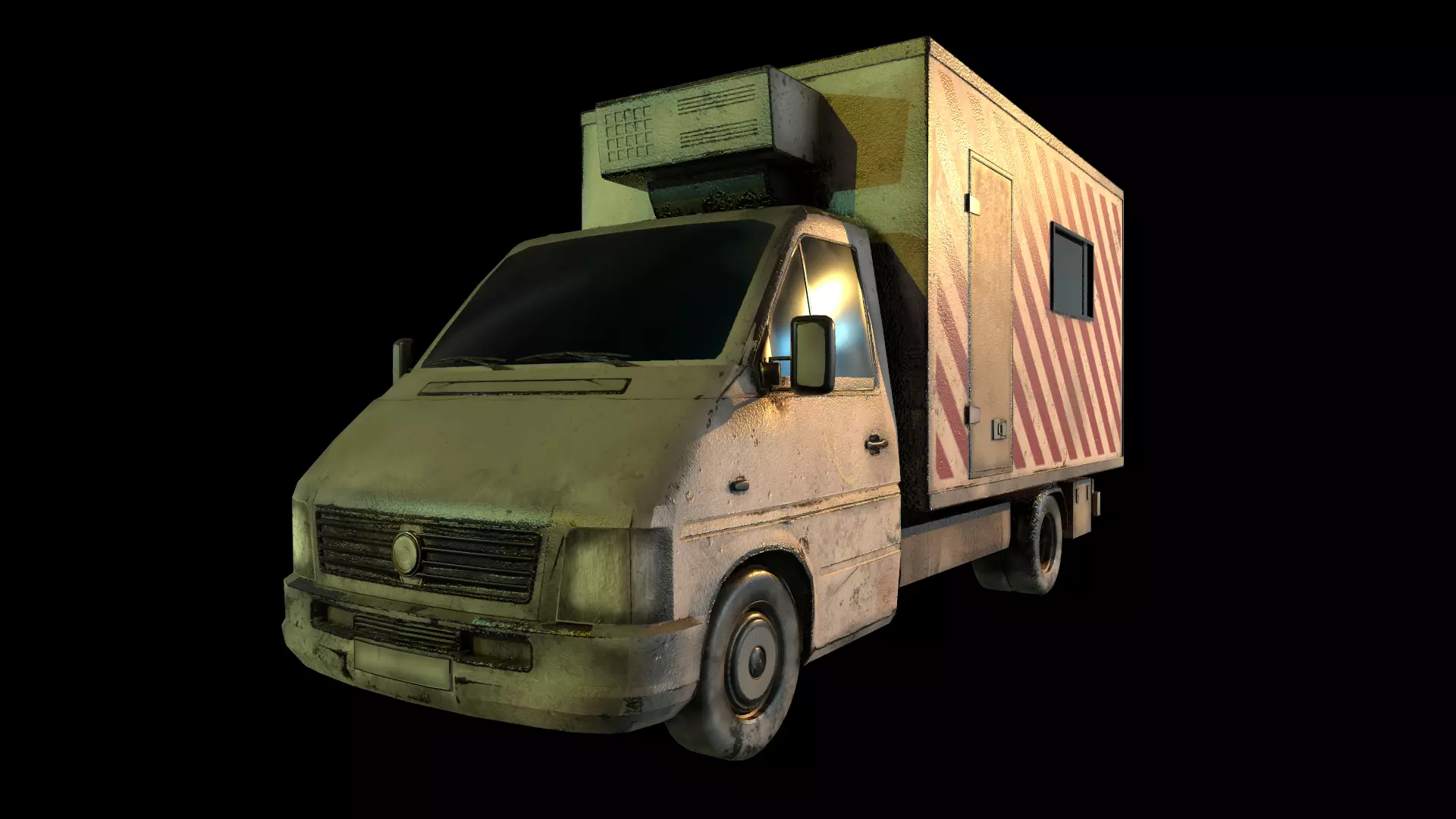PBR Cargo Truck Low-poly 3D model_0