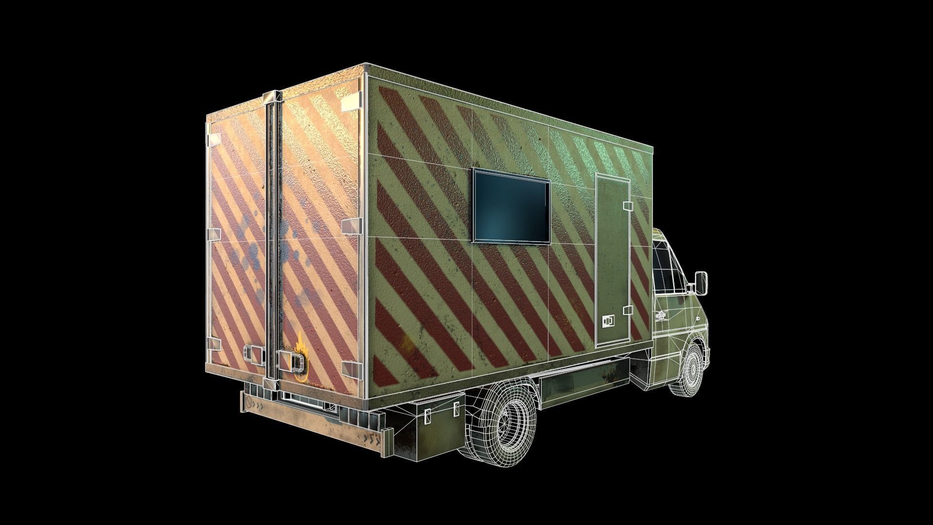 PBR Cargo Truck Low-poly 3D model_6