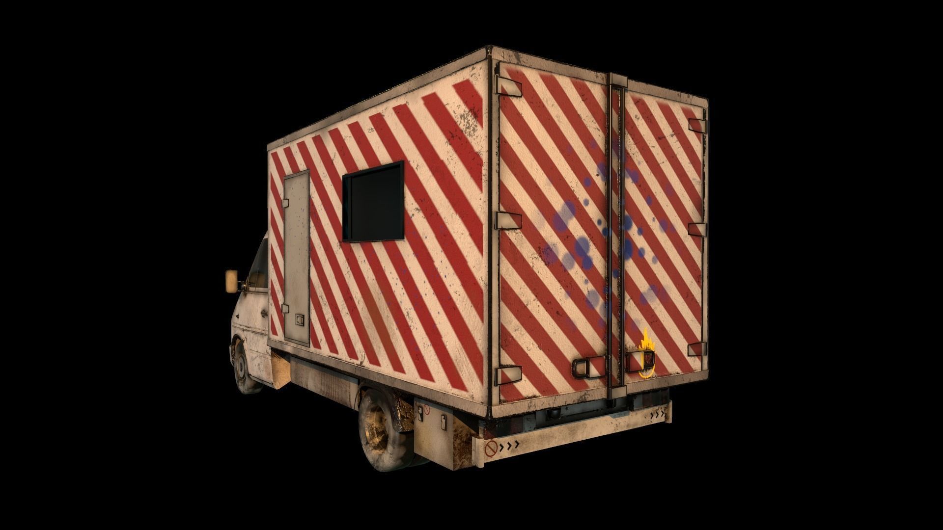 PBR Cargo Truck Low-poly 3D model_3
