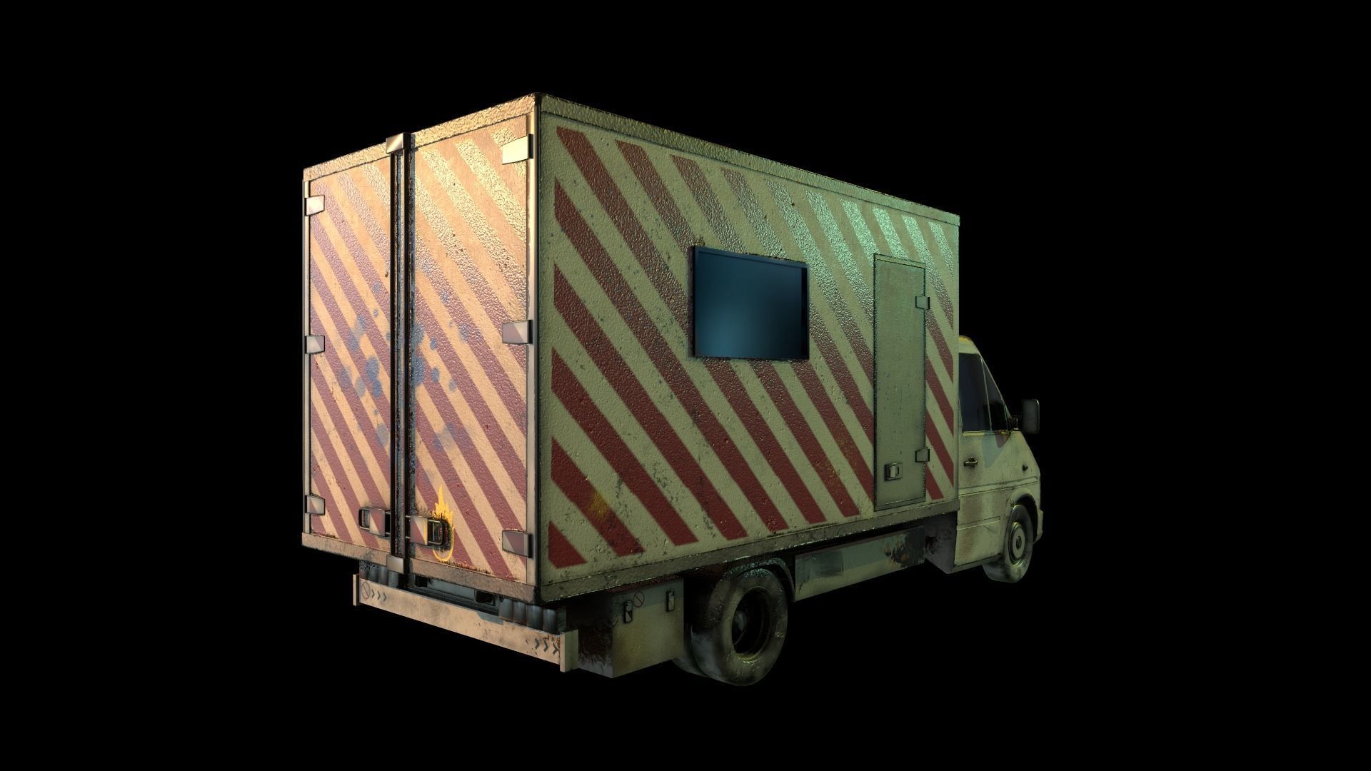 PBR Cargo Truck Low-poly 3D model_5