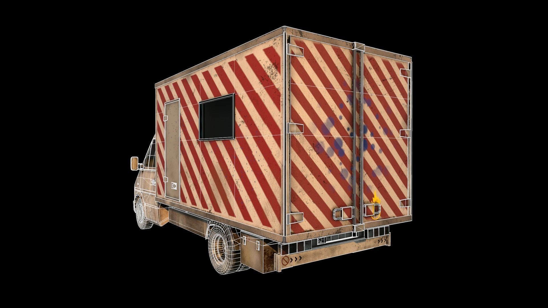 PBR Cargo Truck Low-poly 3D model_4