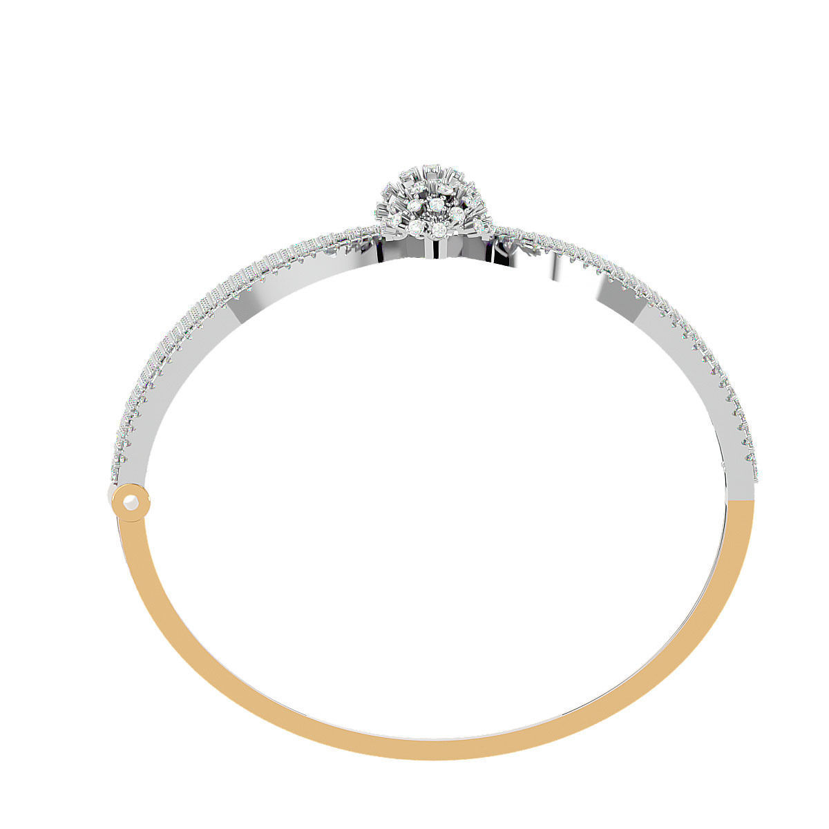 Flower Nature Diamond Bracelet 3dm stl render detail 3D print model_13