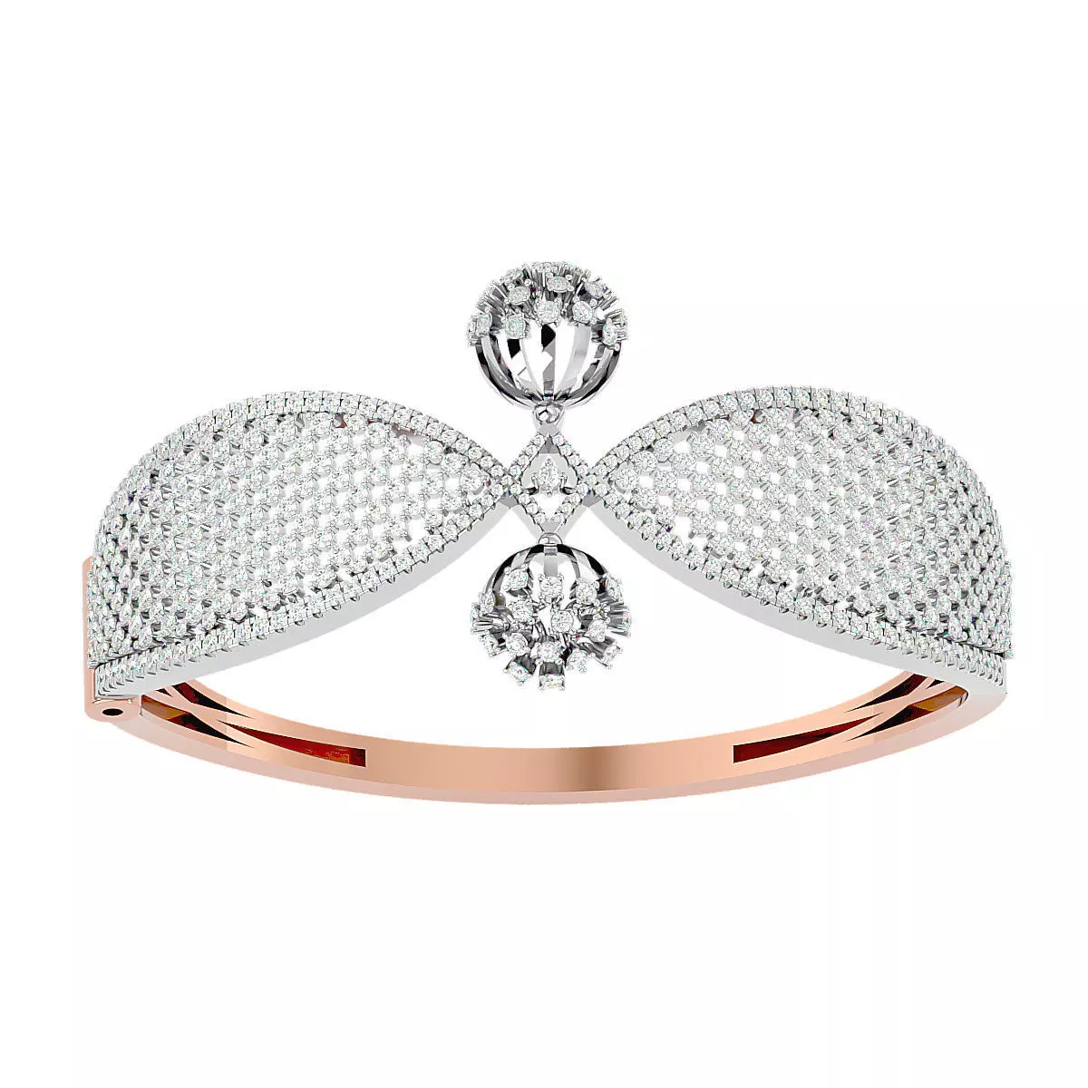 Flower Nature Diamond Bracelet 3dm stl render detail 3D print model_0