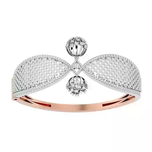 Flower Nature Diamond Bracelet 3dm stl render detail