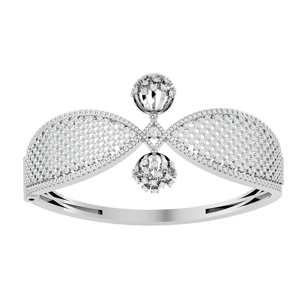 Flower Nature Diamond Bracelet 3dm stl render detail 3D print model_11