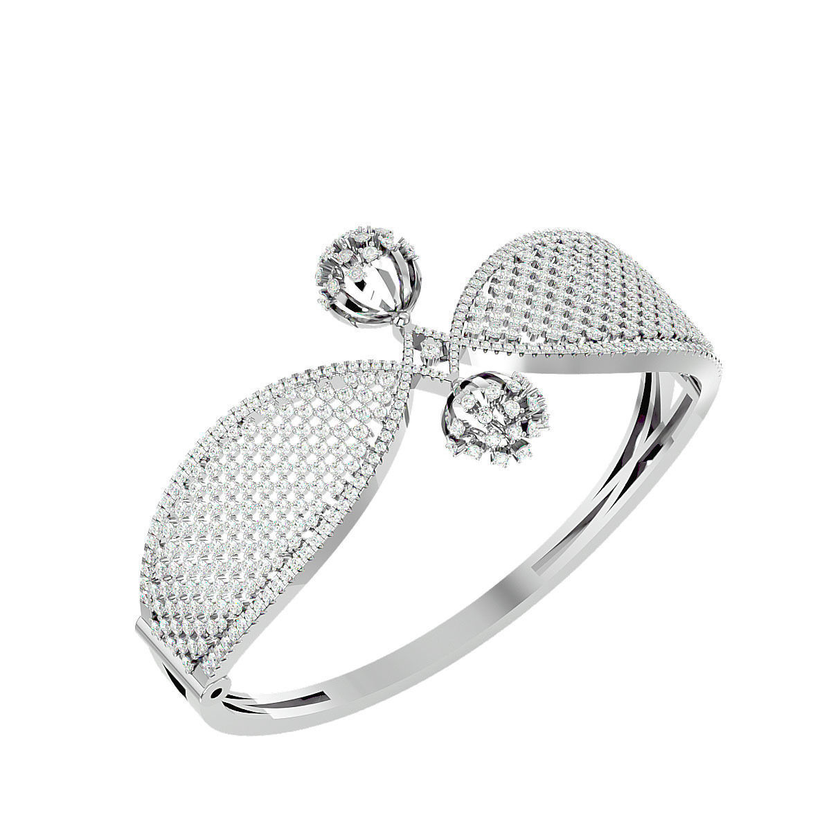 Flower Nature Diamond Bracelet 3dm stl render detail 3D print model_12