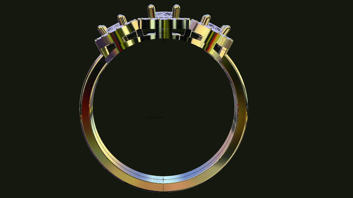 3 heads ring 3D print model_1